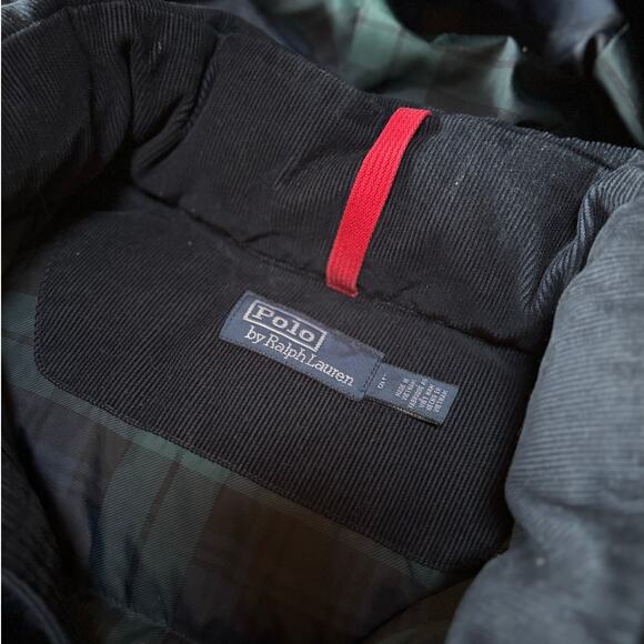 Polo Ralph Lauren Mens Vintage Corduroy Down Jacket Water Resistant Navy L - Picture 5 of 16